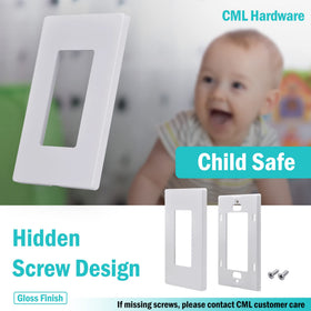 CML screwless wall plate back mounting showing hidden screws for clean walls