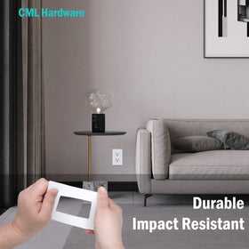 CML screwless wall plate close-up of durable glossy surface