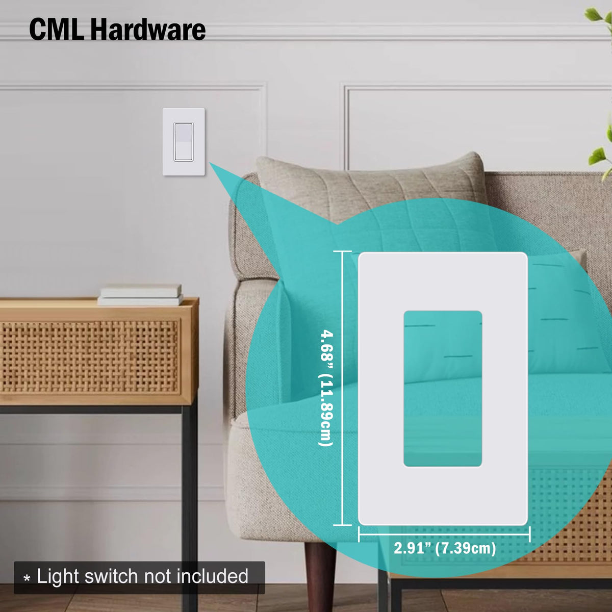 CML wall plate made of impact-resistant material resists chips