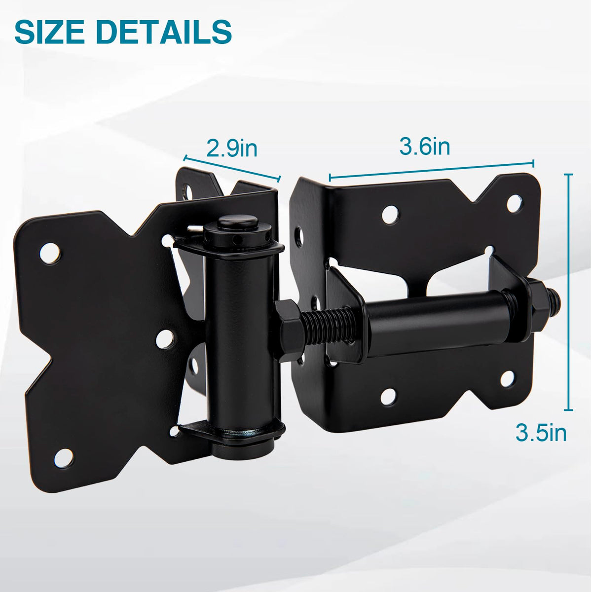 CMOOD gate hinge installation screws included simplify mounting on wooden or vinyl gates.