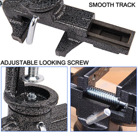 CMOOD Table Vise in use on a workbench