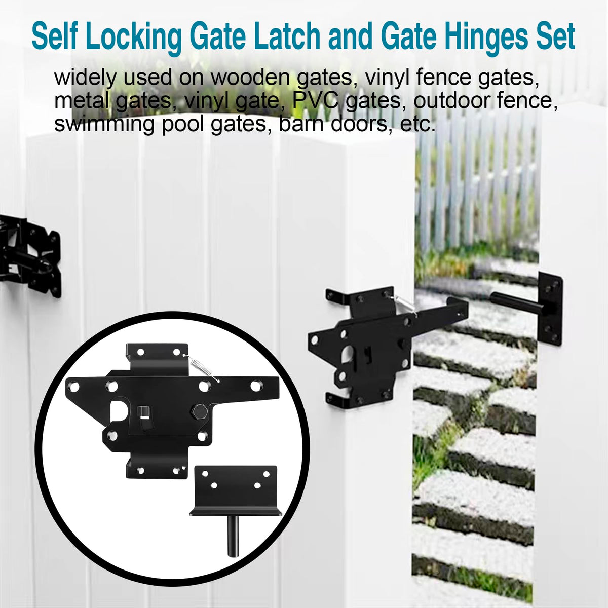 CMOOD vinyl-wood gate use demonstrates versatile fencing applications.