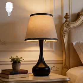 CMQIL 17 inch touch table lamp base with sturdy metal frame for modern bedrooms.