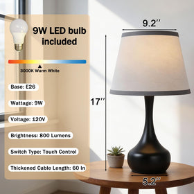 CMQIL linen shade diffuses light for warm living room ambience.