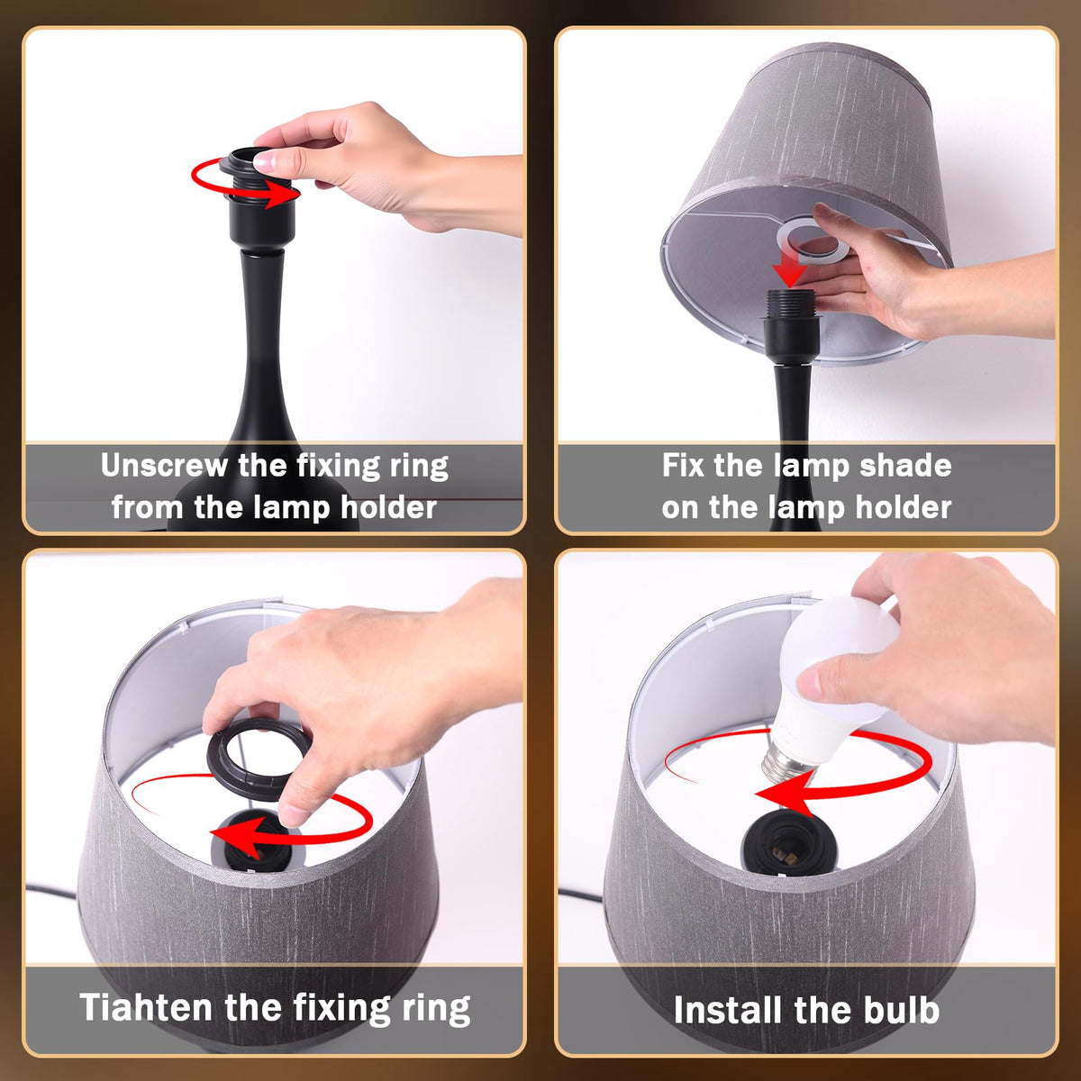 CMQIL black metal base offers sturdy support and style.