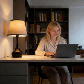 CMQIL living room table lamp enhances cozy seating areas.