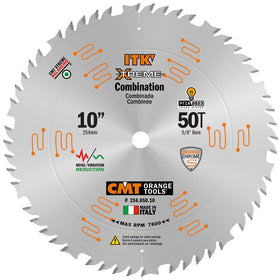 CMT ITK Xtreme blade front view, designed for fast, clean lumber cuts.