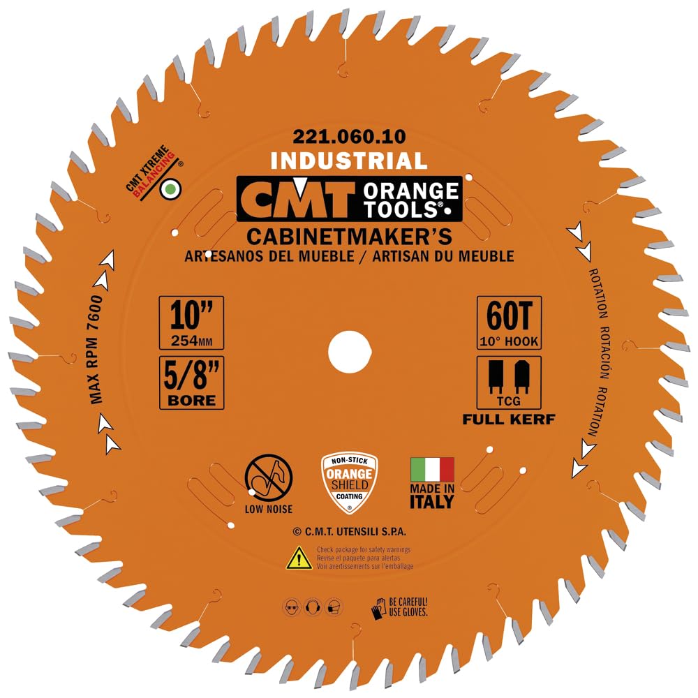 CMT Cabinetshop blade 10 inch 60 teeth ready for precise crosscuts and rips