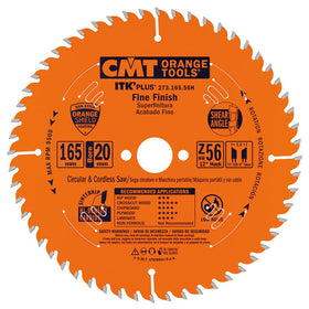 CMT ORANGE TOOLS ITK Plus thin-kerf blade closeup for precise finish cuts and reduced waste