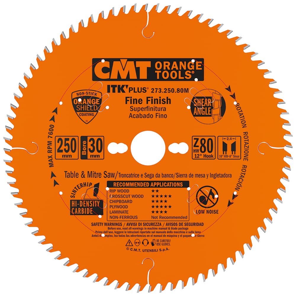CMT ORANGE TOOLS ITK Plus blade on table saw performing finish cuts