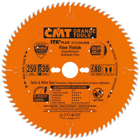 CMT ORANGE TOOLS ITK Plus blade on table saw performing finish cuts
