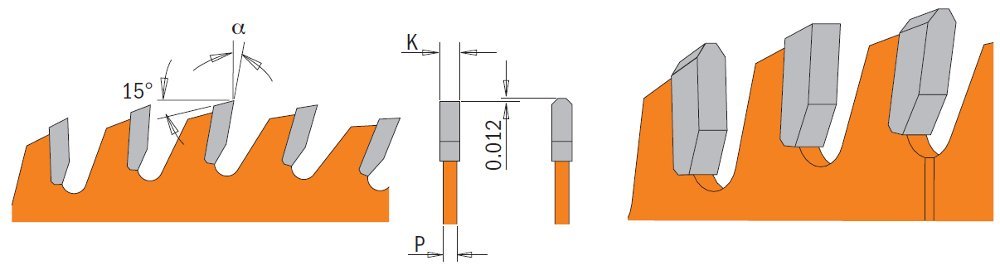 CMT blade expansion slots reduce noise during heavy cuts