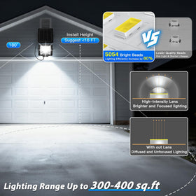 CNOIJUTS motion sensor boosts brightness when movement is detected for better security.