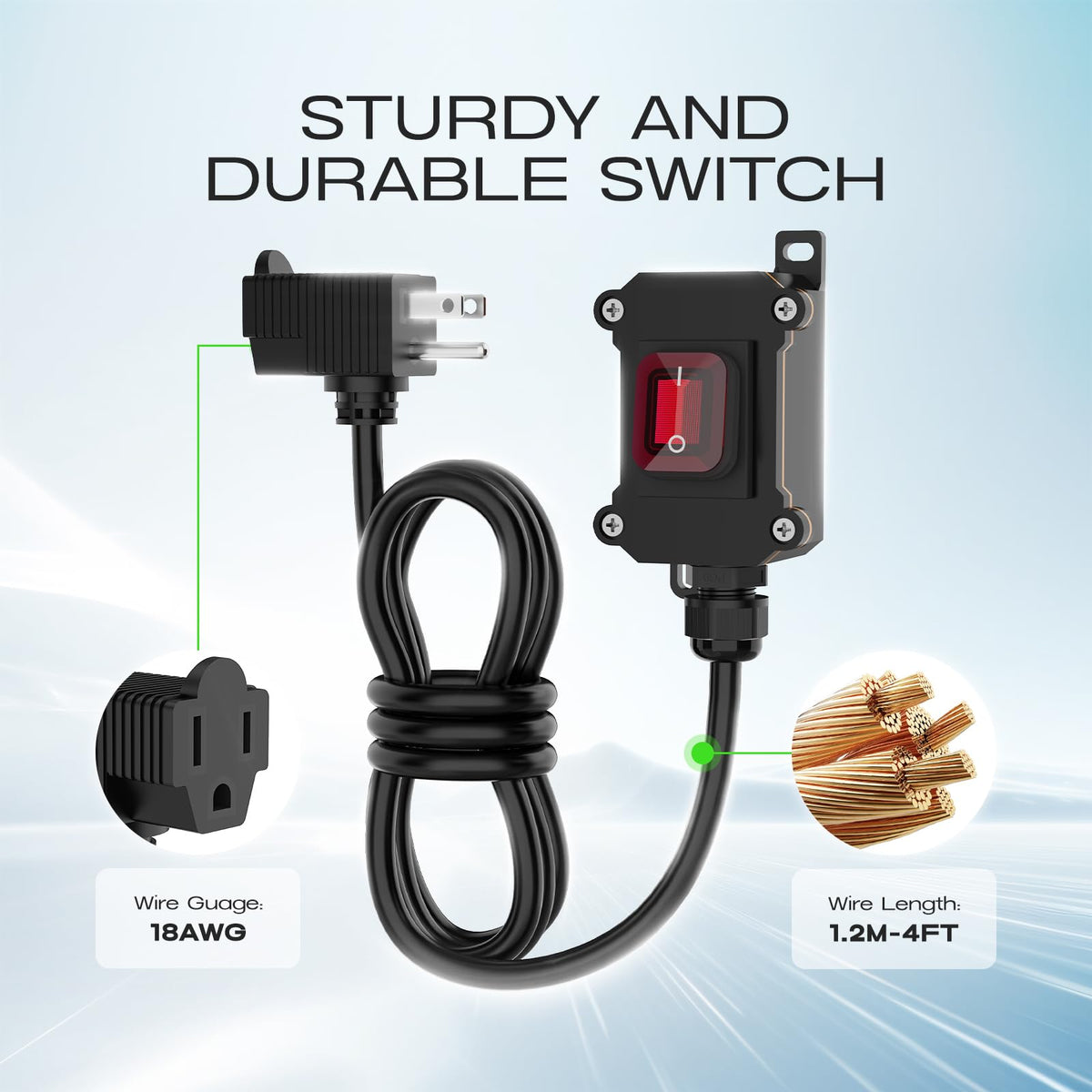Cnaodun heavy-duty 18AWG wire supports reliable power delivery for common devices