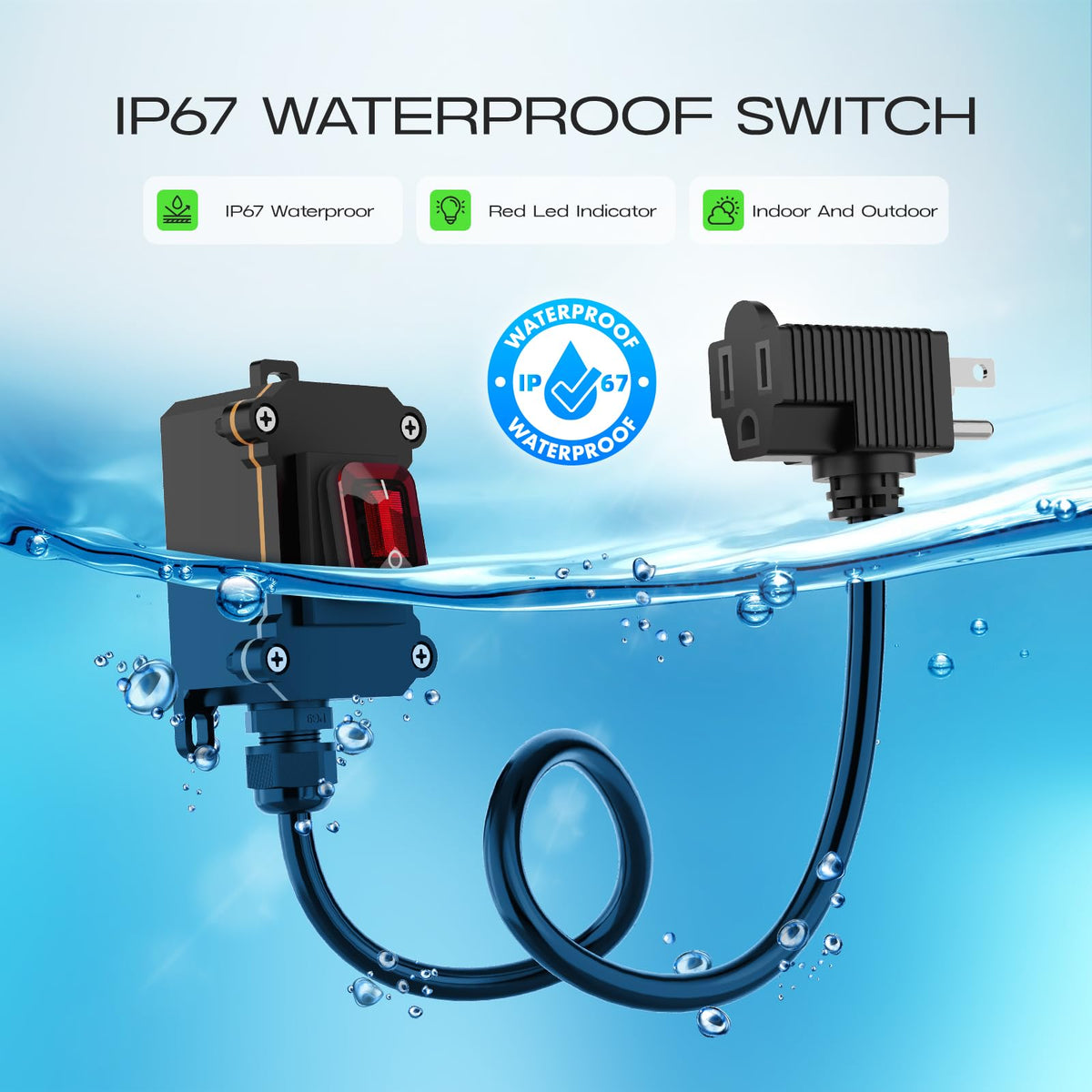 Cnaodun on/off switch action offers quick control without unplugging