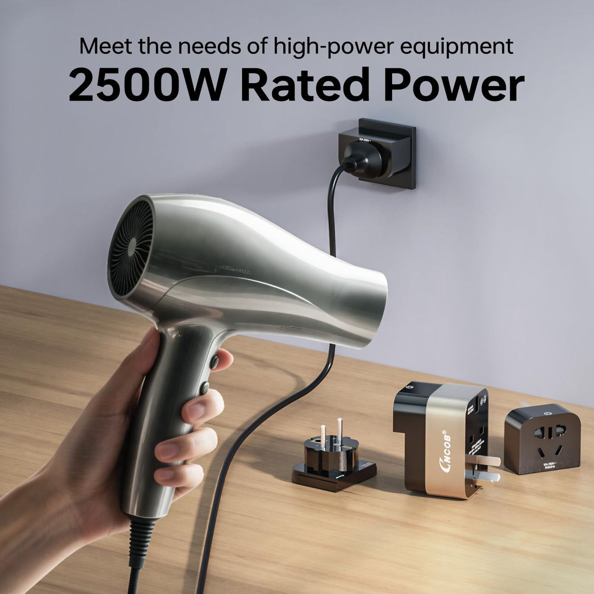 CNCOB global plug heads US UK EU AU enable worldwide compatibility