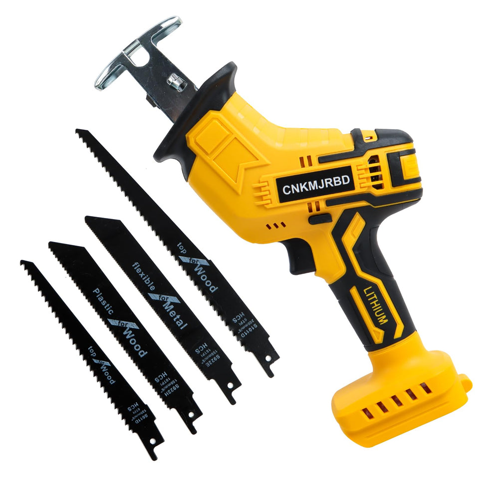 CNKMJRBD cordless reciprocating saw demonstrates Dewalt 20V MAX compatibility for versatile cross-tool use