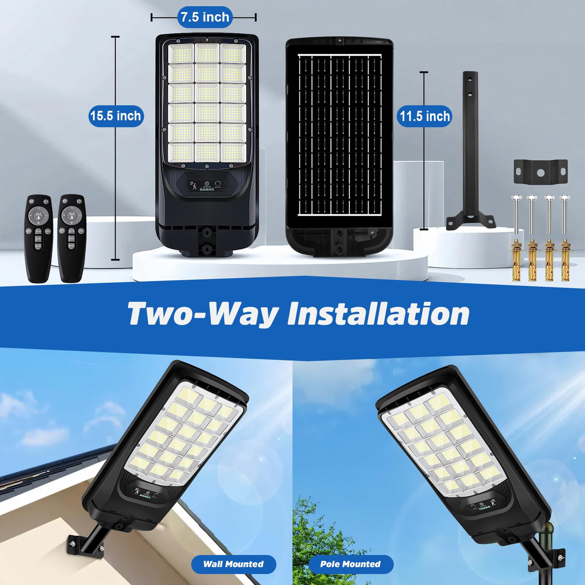 CNOIJUTS solar street light IP65 rating for all weather durability