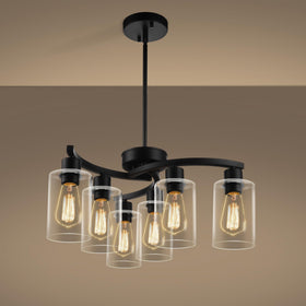 CNRATYE 6-light chandelier with dramatic arc for stylish dining