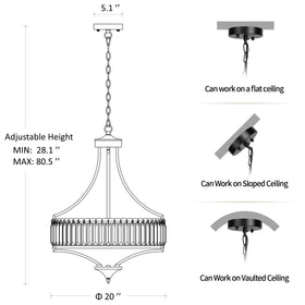 CNRATYE easy-install round chandelier saves time during upgrades