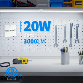 CNSUNWAY 2ft linkable shop light with plug-and-play connections for easy setup.