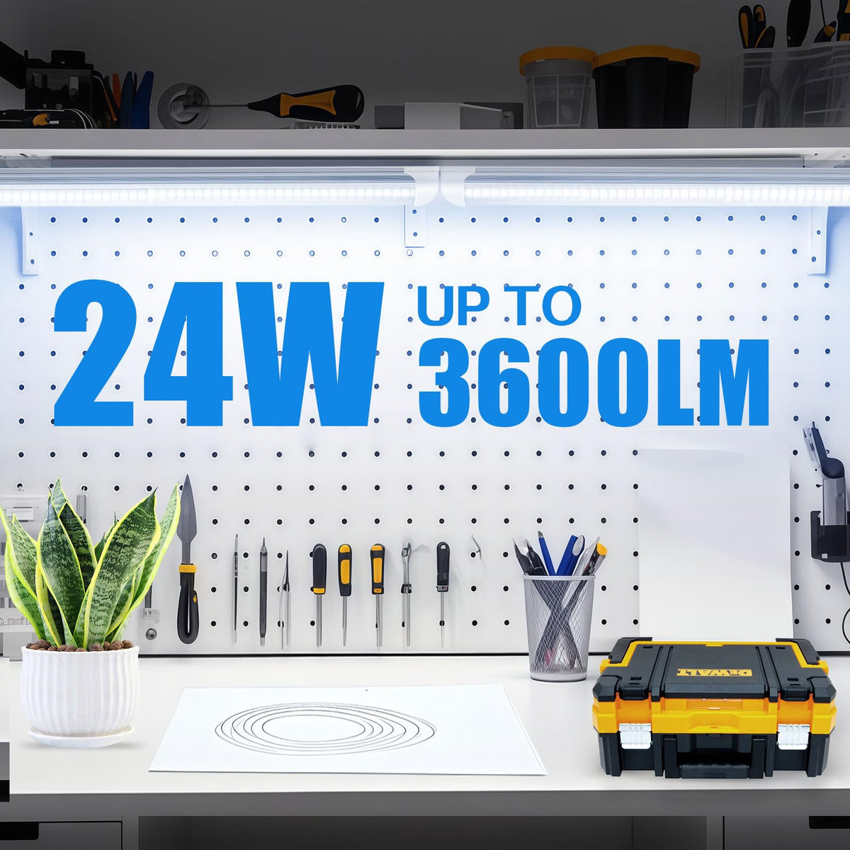CNSUNWAY LED Shop Light 2ft side view showing slim, space-saving profile.