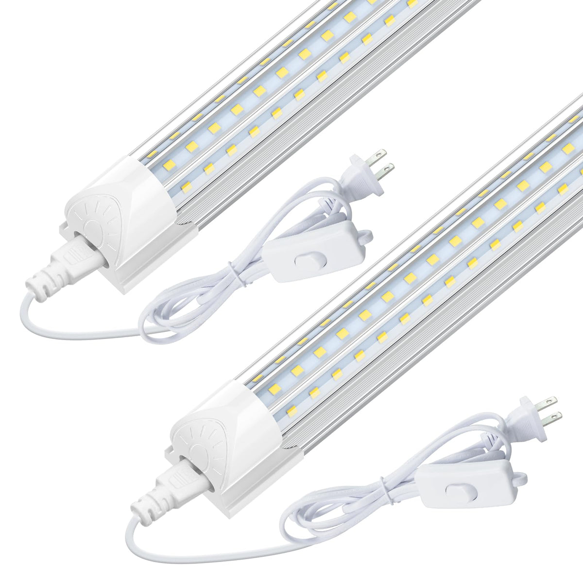 CNSUNWAY LED shop light 4ft with D-shaped design for broad garage illumination.