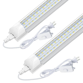CNSUNWAY LED shop light 4ft with D-shaped design for broad garage illumination.
