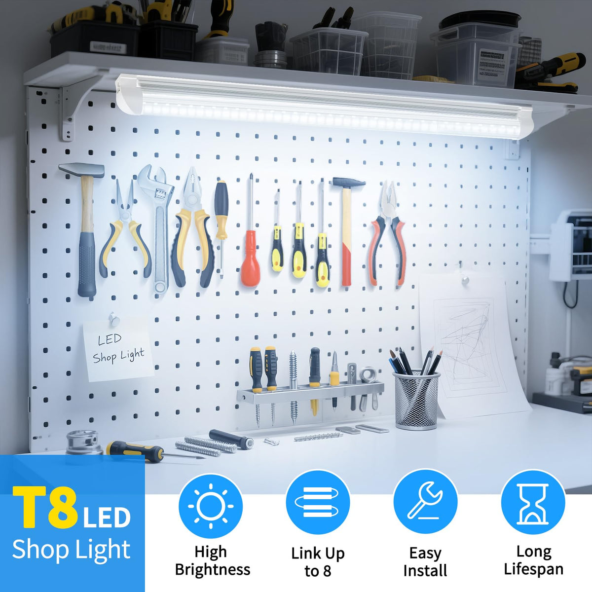 CNSUNWAY LED Shop Light CRI80 detail improves color accuracy on tasks.