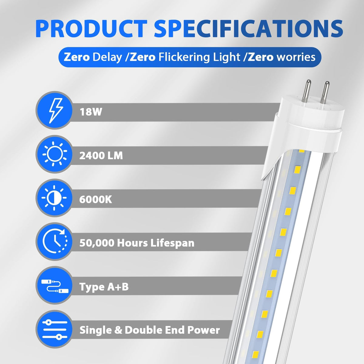 CNSUNWAY Lighting 4ft LED tube ballast-bypass for direct daylight output