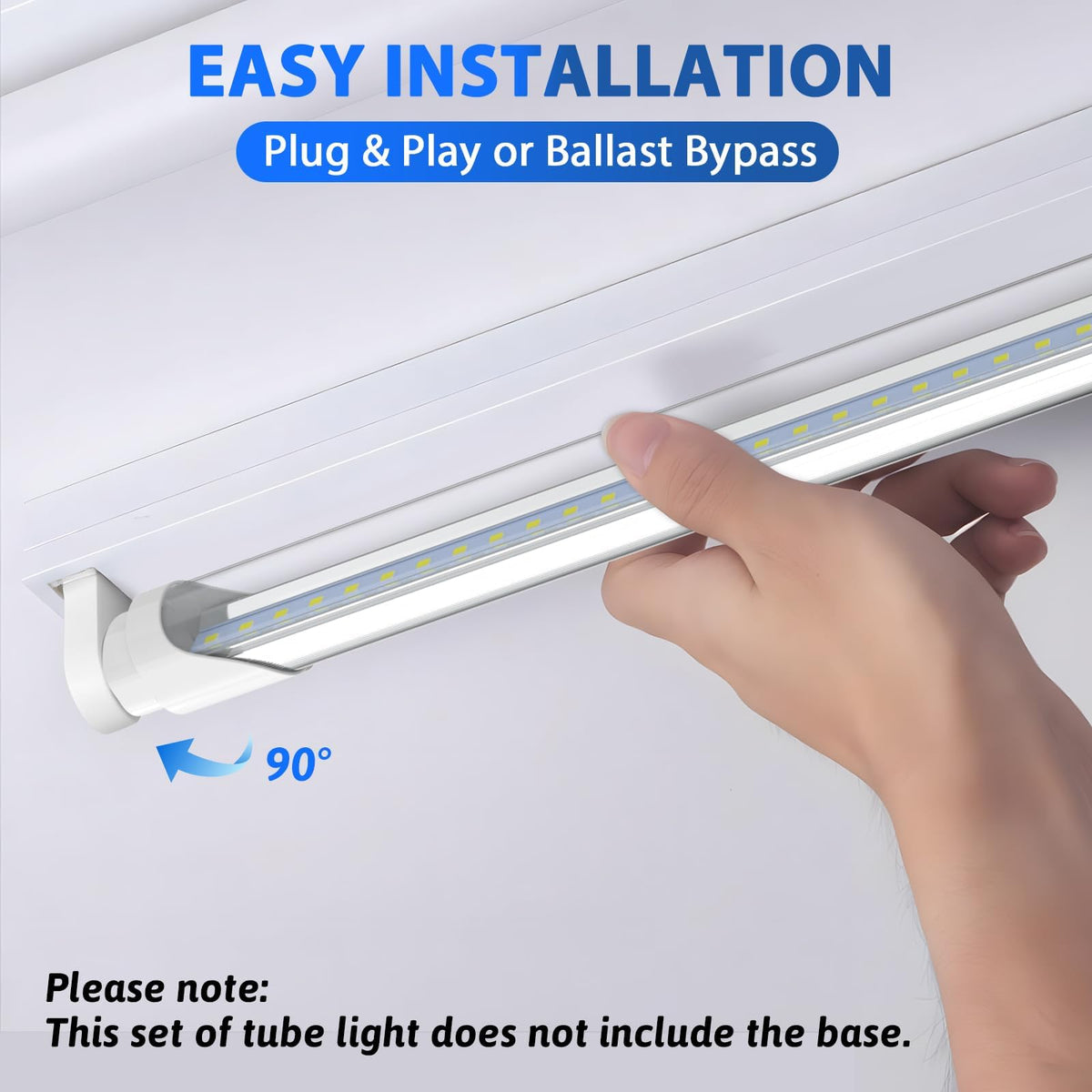 CNSUNWAY Lighting 4ft LED tube daylight 6000K for garages and workspaces