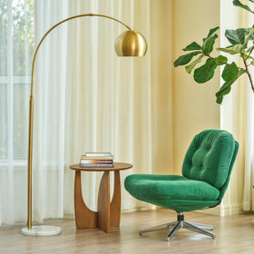 CO-Z 69-inch modern arc floor lamp with brushed gold finish for stylish living spaces.