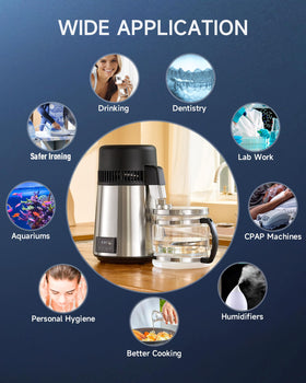 Compact CO-Z distiller in a home office or kitchen setup
