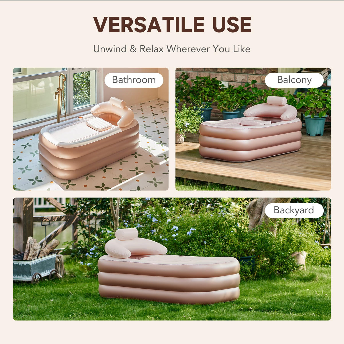 CO-Z 63 by 33 by 29 inch dimensions fit indoor or outdoor spaces.
