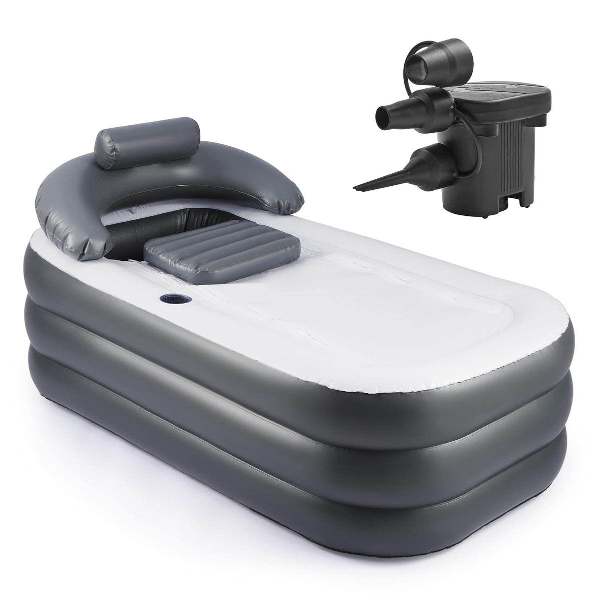 CO-Z inflatable bathtub with electric pump for quick setup and spa-like relaxation.