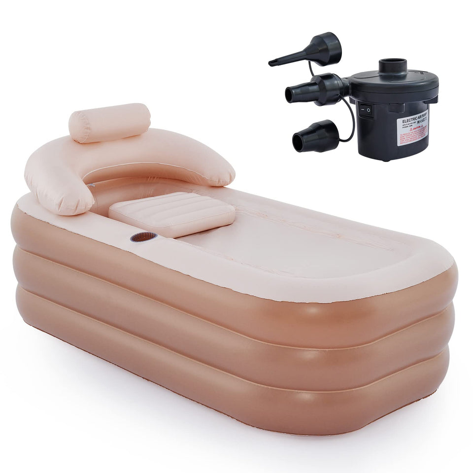 CO-Z inflatable bathtub with pump for quick, convenient setup and spa-like relaxation.