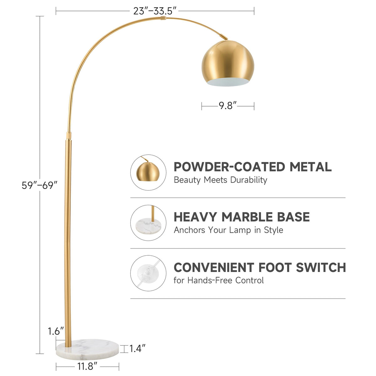 CO-Z LED bulb included for long-lasting, warm illumination.