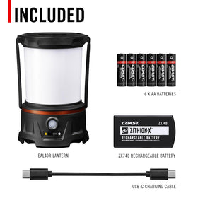 COAST EAL40R ZX740 battery recharge via USB-C port