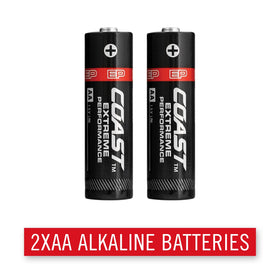 Coast G26 batteries included for immediate use.
