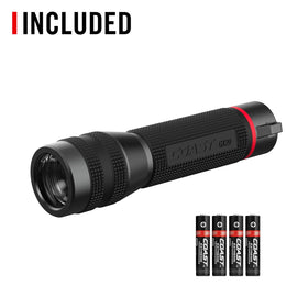 Coast GX20 included AAA batteries ready for immediate use outdoors.
