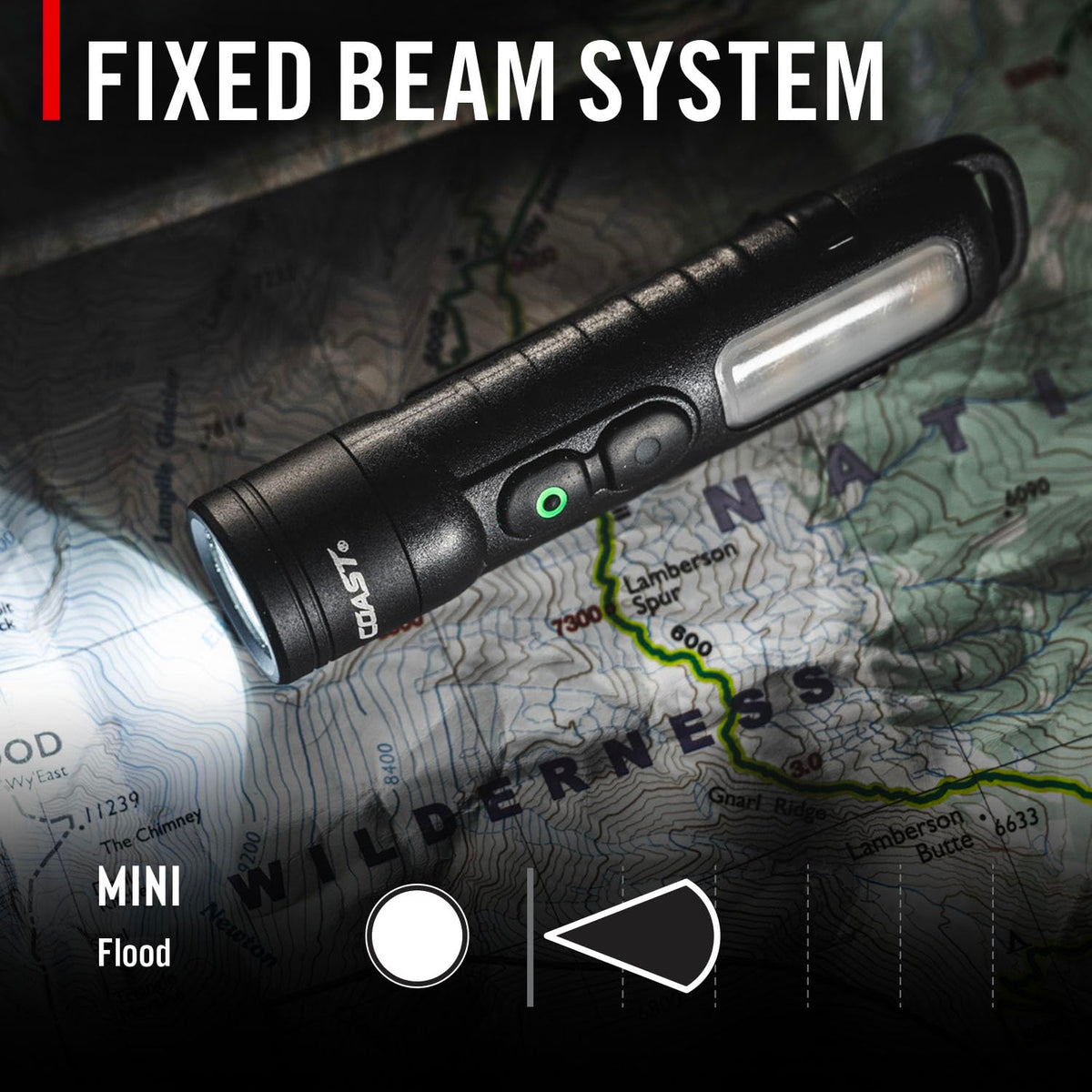 Coast KL35R red safety signal mode supports night visibility.