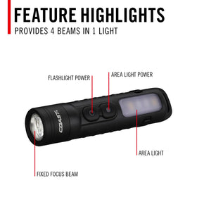Coast KL35R two-way pocket clip enables versatile attachment options.