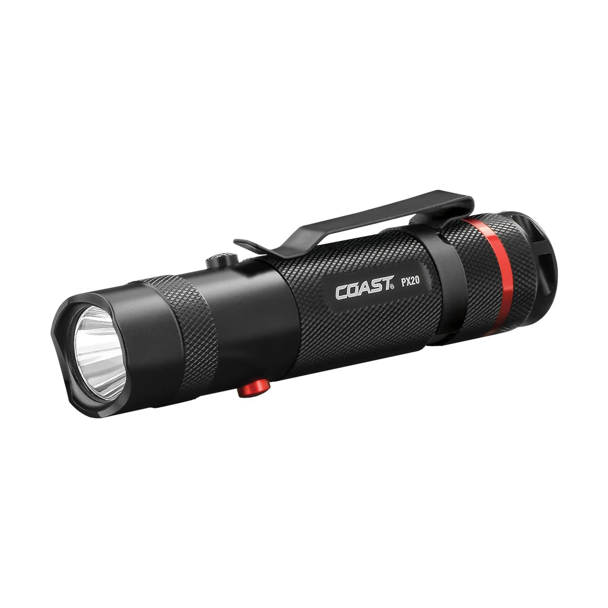 Coast PX20 white beam in action for broad area illumination during outdoor tasks.