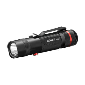 Coast PX20 white beam in action for broad area illumination during outdoor tasks.