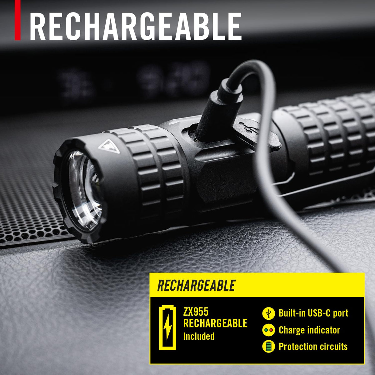 Coast PX200R 5000mAh battery supports long operation between charges.