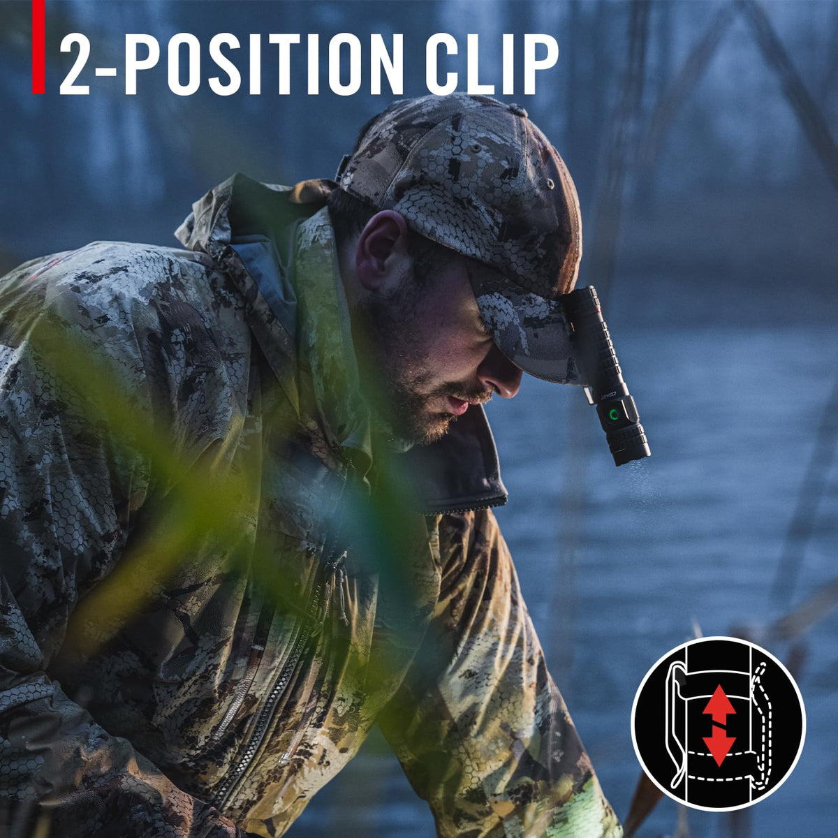 Coast PX200R compact pocket clip offers easy carry and rapid access.