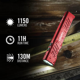 Coast Slayer flood beam offers broad illumination for close-in work.