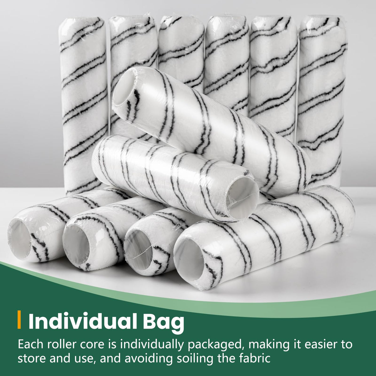Microfiber bristles ensure uniform paint absorption and release.