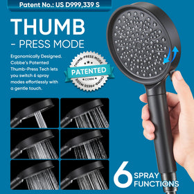 Cobbe 1.8 GPM flow delivers steady shower pressure.