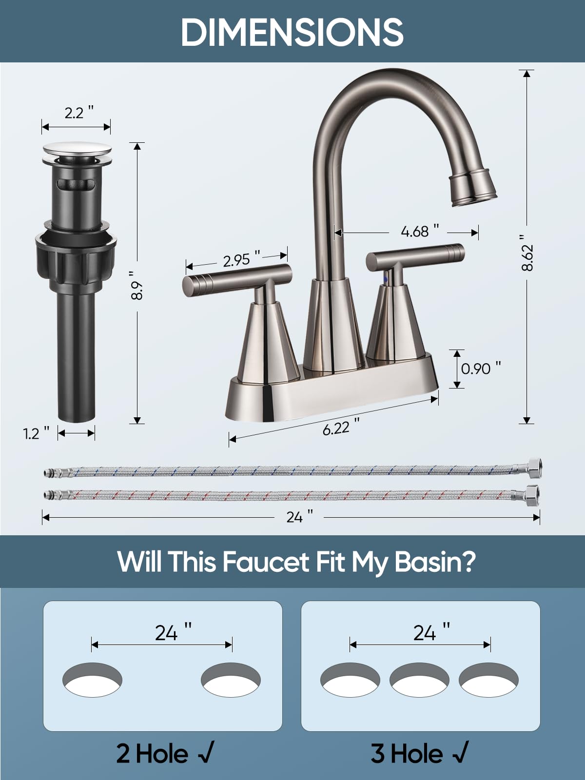 Cobbe 4-inch centerset faucet ideal for vanity sinks and compact spaces.
